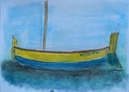 Little Fishing Boat by artist John Holmes